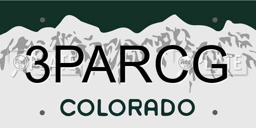 3PARCG Colorado License Plate