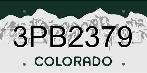 3PB2379 Colorado License Plate