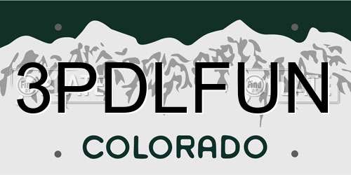 3PDLFUN Colorado License Plate