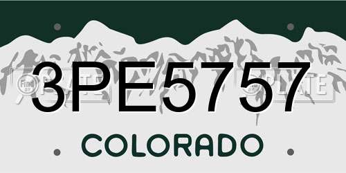 3PE5757 Colorado License Plate