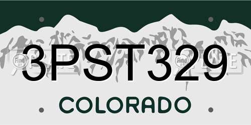3PST329 Colorado License Plate