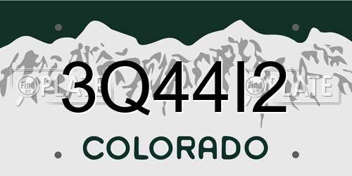 3Q44I2 Colorado License Plate