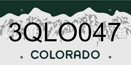 3QLO047 Colorado License Plate