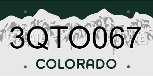 3QTO067 Colorado License Plate