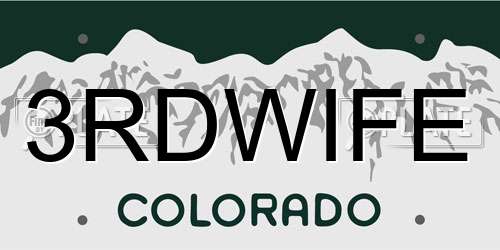 3RDWIFE Colorado License Plate