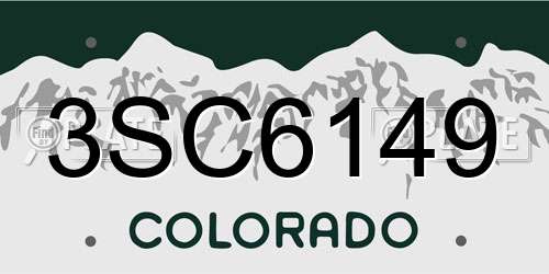 3SC6149 Colorado License Plate