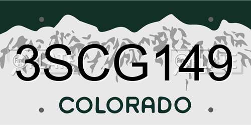 3SCG149 Colorado License Plate
