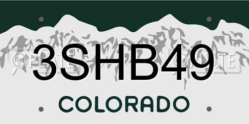 3SHB49 Colorado License Plate