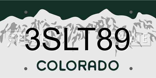 3SLT89 Colorado License Plate