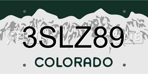 3SLZ89 Colorado License Plate