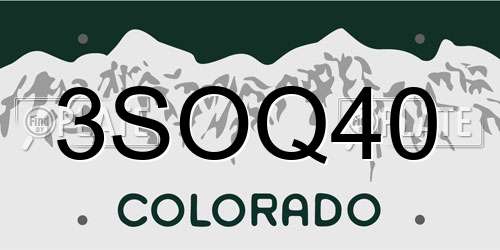 3SOQ40 Colorado License Plate