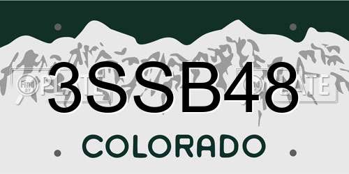 3SSB48 Colorado License Plate