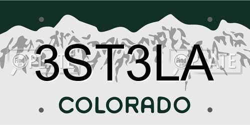 3ST3LA Colorado License Plate