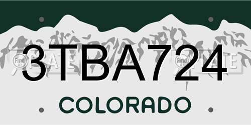 3TBA724 Colorado License Plate