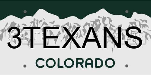 3TEXANS Colorado License Plate