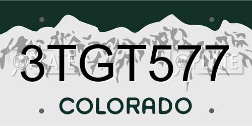3TGT577 Colorado License Plate