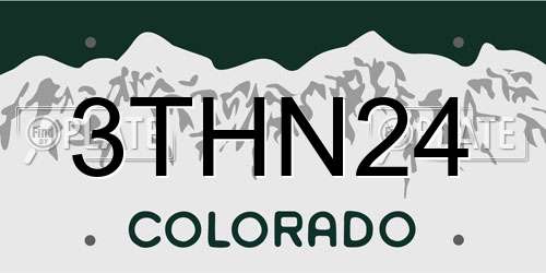 3THN24 Colorado License Plate