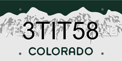 3TIT58 Colorado License Plate