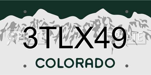 3TLX49 Colorado License Plate