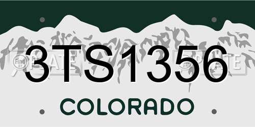 3TS1356 Colorado License Plate