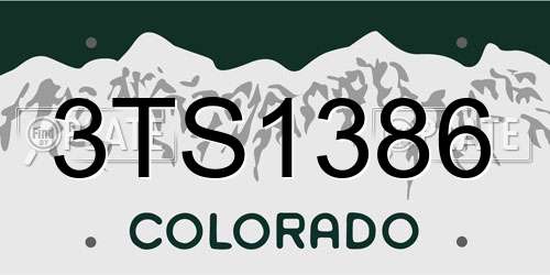 3TS1386 Colorado License Plate