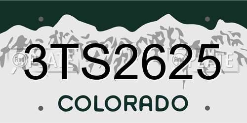 3TS2625 Colorado License Plate