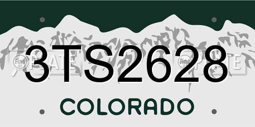 3TS2628 Colorado License Plate