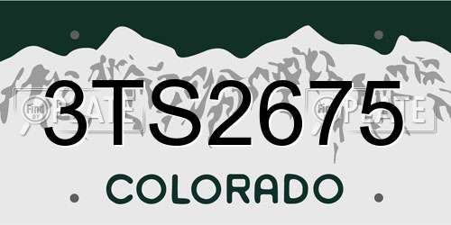 3TS2675 Colorado License Plate