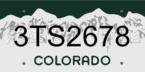 3TS2678 Colorado License Plate
