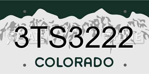3TS3222 Colorado License Plate