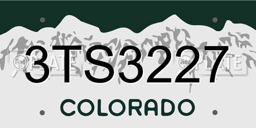 3TS3227 Colorado License Plate