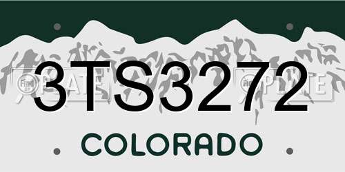 3TS3272 Colorado License Plate