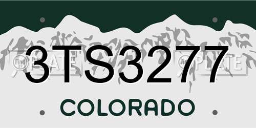 3TS3277 Colorado License Plate