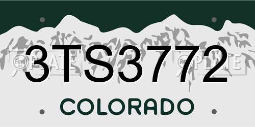 3TS3772 Colorado License Plate