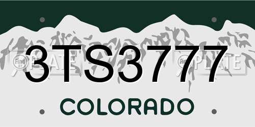 3TS3777 Colorado License Plate
