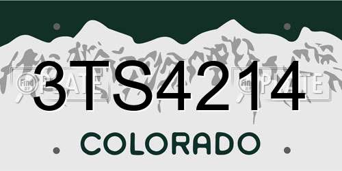 3TS4214 Colorado License Plate