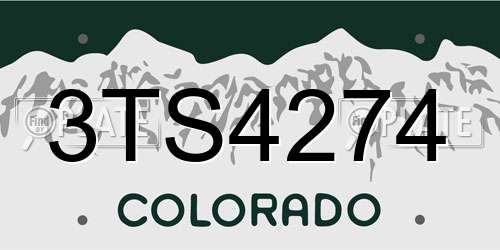 3TS4274 Colorado License Plate