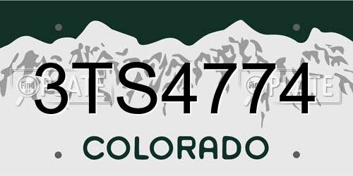 3TS4774 Colorado License Plate