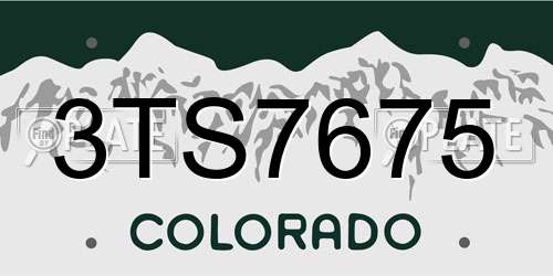 3TS7675 Colorado License Plate
