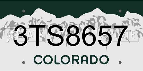 3TS8657 Colorado License Plate