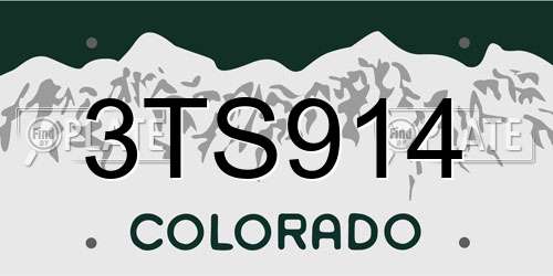 3TS914 Colorado License Plate