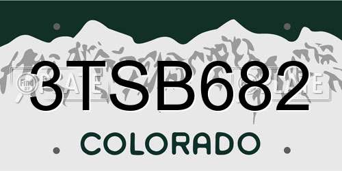 3TSB682 Colorado License Plate
