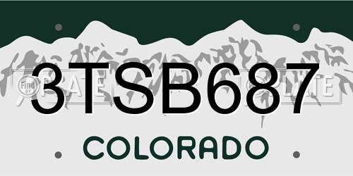 3TSB687 Colorado License Plate
