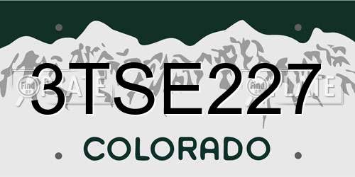 3TSE227 Colorado License Plate
