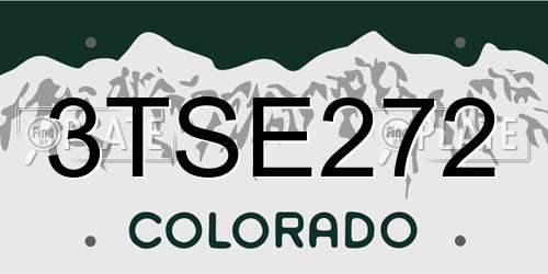 3TSE272 Colorado License Plate