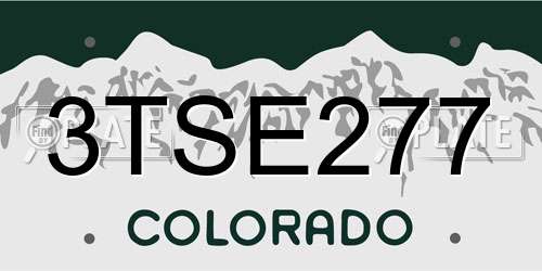 3TSE277 Colorado License Plate