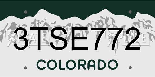 3TSE772 Colorado License Plate