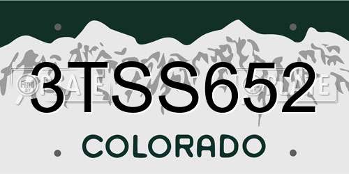 3TSS652 Colorado License Plate