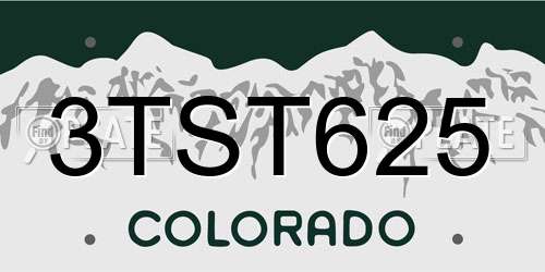 3TST625 Colorado License Plate