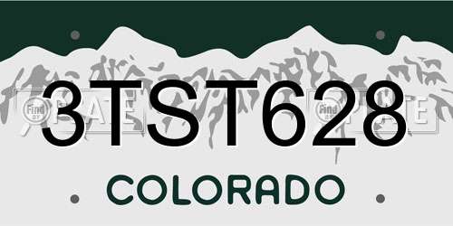 3TST628 Colorado License Plate